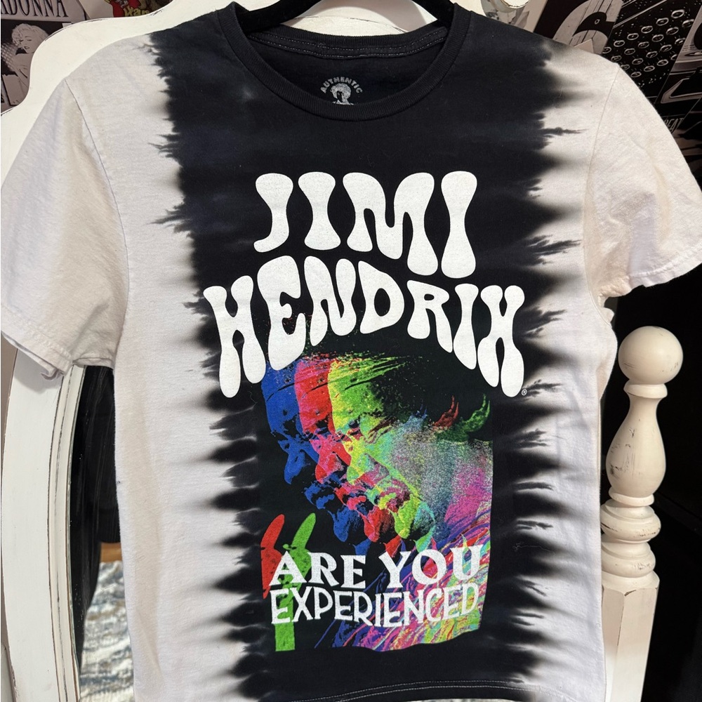 Jimi Hendrix Tie-Dye Graphic Tee - Black and White